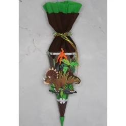 Kleine Schultüte Dinosaurier „Zera“ mit Vulkan 41 cm    5-eckig