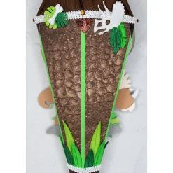 Kleine Schultüte Dinosaurier „Zera“ mit Vulkan 41 cm    5-eckig