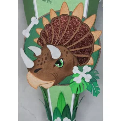 Kleine Schultüte Dinosaurierkopf „Zera“ 41 cm 5-eckig