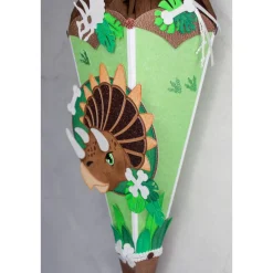 Kleine Schultüte Dinosaurierkopf „Zera“ 41 cm 5-eckig