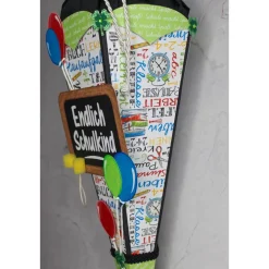 Kleine Schultüte „Endlich Schulkind“ 41 cm 5-eckig Farbvarianten
