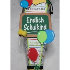 Kleine Schultüte „Endlich Schulkind“ 41 cm 5-eckig Farbvarianten