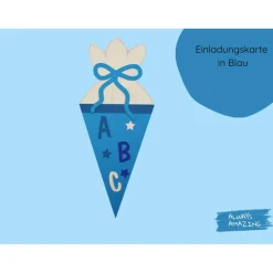 Kleine Schultüte 6er Bastelset Einladungskarte | Einladung Schulanfang | Einladungskarte Schulanfang