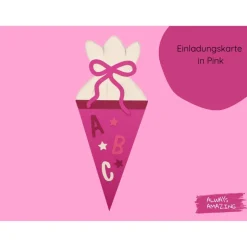 Kleine Schultüte 6er Bastelset Einladungskarte | Einladung Schulanfang | Einladungskarte Schulanfang