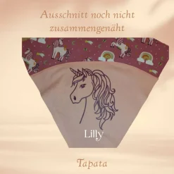 Kleine Schultüte mit Namen, Vorschultüte, Zuckertüte - Einhorn altrosa individualisierbar