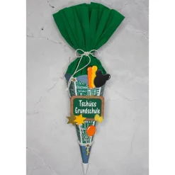 Kleine Schultüte „Tschüss Grundschule“ 41 cm 5-eckig Farbvarianten