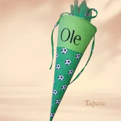 Kleine Schultüte, Vorschultüte, Zuckertüte - Fußballpersonalisierbar