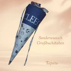 Kleine Schultüte, Vorschultüte, Zuckertüte - Weltraum personalisierbar