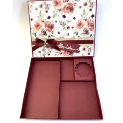 Kleine Wellnessbox, Handgemachte Geschenkverpackung aus Tonkarton mit Badesalz, Schokolade & Grußkärtchen