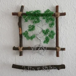 kleiner Bonsai / Drahtbaum Wandbild / Lebensbaum Fensterbild/ Geschenkidee/ Baum aus Draht/ Wunsch Anfertigung