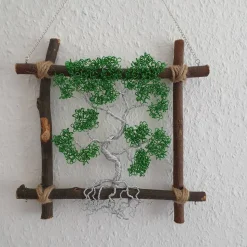 kleiner Bonsai / Drahtbaum Wandbild / Lebensbaum Fensterbild/ Geschenkidee/ Baum aus Draht/ Wunsch Anfertigung