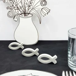 kleiner Deko-Fisch handgegossen – christliche Tischdeko & Geschenk zur Taufe, Kommunion & Hochzeit