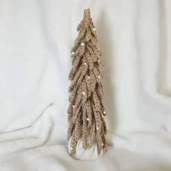 Kleiner gehäkelter Weihnachtsbaum aus Jute, Weihnachtsdeko