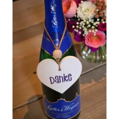 Kleiner Herzanhänger Danke aus Raysin – Geschenkidee & Deko