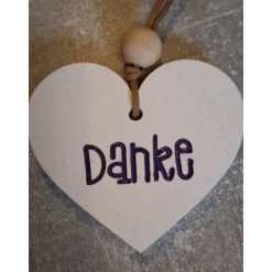 Kleiner Herzanhänger Danke aus Raysin – Geschenkidee & Deko