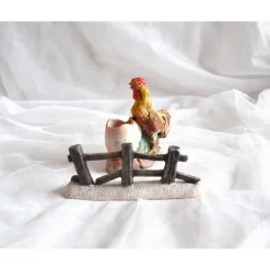 Kleiner Keramikzaun Nr.1, braun-weiß