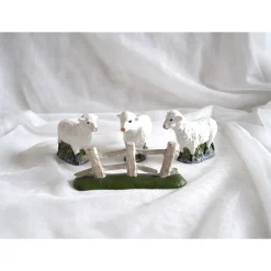 Kleiner Keramikzaun Nr.1, braun-weiß