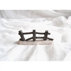 Kleiner Keramikzaun Nr.1, braun-weiß