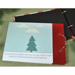 kleines Weihnachtsalbum Haus im Schnee Tannenbaum Fotoalbum Album Weihnachten Weihnachtsgeschenk personalisiert Familie Geschenk
