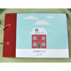 kleines Weihnachtsalbum Haus im Schnee Tannenbaum Fotoalbum Album Weihnachten Weihnachtsgeschenk personalisiert Familie Geschenk