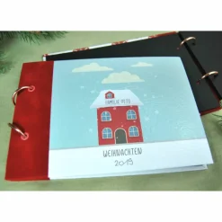 kleines Weihnachtsalbum Haus im Schnee Tannenbaum Fotoalbum Album Weihnachten Weihnachtsgeschenk personalisiert Familie Geschenk