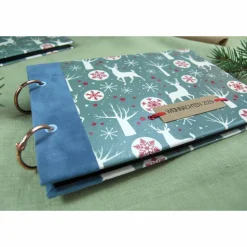 kleines Weihnachtsalbum Weihnachtsstern Hirsche norwegisch Schneeflocken Fotoalbum Album Weihnachten Weihnachtsgeschenk personalisiert Familie Geschenk