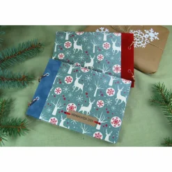 kleines Weihnachtsalbum Weihnachtsstern Hirsche norwegisch Schneeflocken Fotoalbum Album Weihnachten Weihnachtsgeschenk personalisiert Familie Geschenk