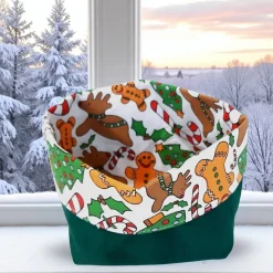 Kleines Weihnachtskörbchen für Gebäck oder Deko, wendbar