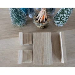Klötzchen Möbelset Miniatur – Bank, Stuhl, Tisch & Lagerfeuer für Wichtelhaus, Puppenhaus & Miniaturen