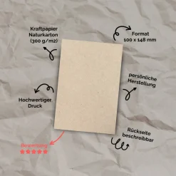 Kämpfer Definition Karte für Männer – Personalisierbare Mutmacher Karte aus Kraftpapier bei Krankheit & Krise | A6 Postkarte als Geschenk