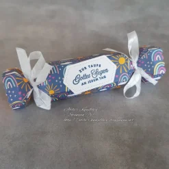 Knallbonbon-Schachtel zur Taufe ~ Regenbogen & Sonne ~ ca. 13 x 3 cm (befüllbar: ca. 8x3cm)