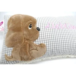 kNamenskissen Taufkissen Kuschelkissen Kindergartenkissen Geburtsgeschenk Kuschliger Hundewelpe