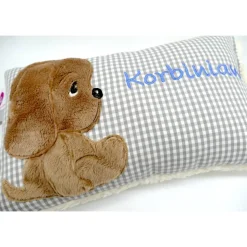kNamenskissen Taufkissen Kuschelkissen Kindergartenkissen Geburtsgeschenk Kuschliger Hundewelpe