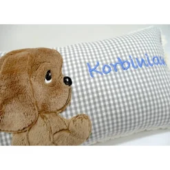 kNamenskissen Taufkissen Kuschelkissen Kindergartenkissen Geburtsgeschenk Kuschliger Hundewelpe
