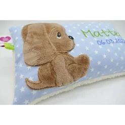 kNamenskissen Taufkissen Kuschelkissen Kindergartenkissen Geburtsgeschenk Kuschliger Hundewelpe