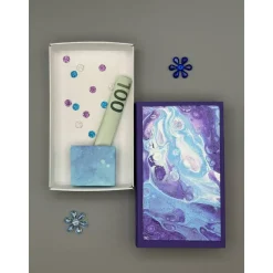 Künstlerische Geldgeschenk Box im Pouring-Design – Originelle Geschenkverpackung