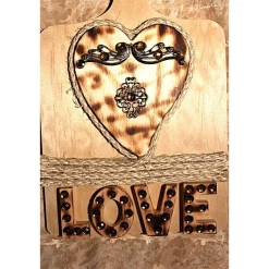 Künstlerische Wanddekoration auf Holzbrett LOVE  Deko aus Holz Wandbild Geschenk Geldgeschenk Collage
