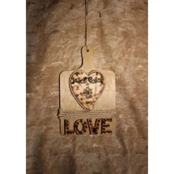 Künstlerische Wanddekoration auf Holzbrett LOVE  Deko aus Holz Wandbild Geschenk Geldgeschenk Collage