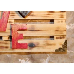 Künstlerische Wanddekoration LOVE  Deko auf einer Mini-Palette aus Holz Wandbild Gechenk Geldgeschenk