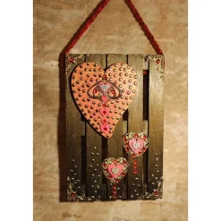 Künstlerische Wanddekoration HERZERL Deko auf Mini-Palette aus Holz Wandbild Muttertagsgeschenk Valentinstagsgeschenk