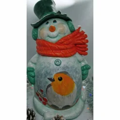 Knuffiger Schneemann mit Vogel