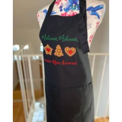 Koch und Backschürze personalisiert, Adventsdeko, mit Namen bestickt