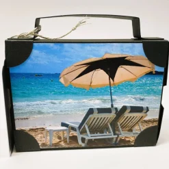 Koffer aus Karton – Handgemachte Geschenkverpackung für Urlaub, Reisegutschein oder Geldgeschenk (15x11x3,5cm)