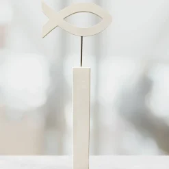 Kommunion Deko Fisch-Aufsteller Holz - Stele Fisch - Fisch Konfirmation Firmung Taufe - Aufsteller Tür - handgefertigt