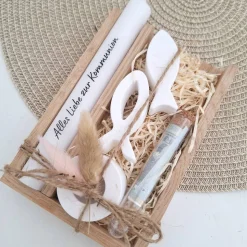 Kommunion Geldgeschenk Kommunionsgeschenk Geschenkset zwei Fische Kerzenhalter rund und Reagenzglas Jungen Mädchen Kommu