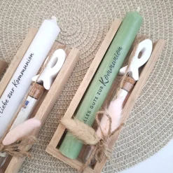 Kommunion Geldgeschenk Kommunionsgeschenk mit Fisch Reagenzglas Geschenkset für Jungen und Mädchen Kommunionskerze Gutsc