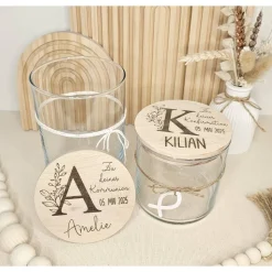 Kommunion Geschenk Naschglas personalisiert Vorratsglas
