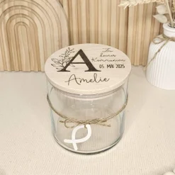 Kommunion Geschenk Naschglas personalisiert Vorratsglas