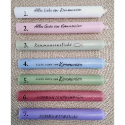 Kommunion Kommunionsgeschenk zwei Fische Kerzenhalter rund Geschenkset für Jungen und Mädchen Kommunionskerze Kerzenset