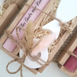 Kommunion Kommunionsgeschenk Fisch Variante 2 Kerzenhalter rund Geschenkset für Jungen und Mädchen Kommunionskerze Kerze